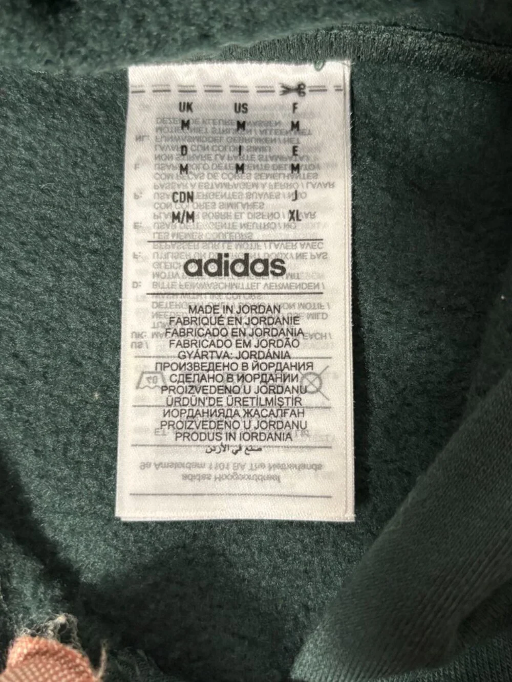 Adidas Men’s Forest Green Zip Pocket Fleece Hoodie M